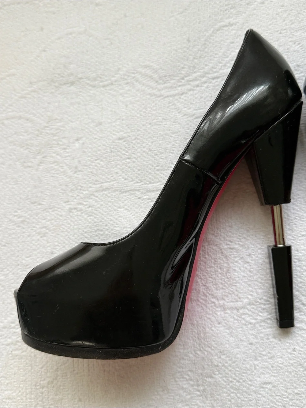 Ruthie Davis Black Patent Platform Pumps w Pink Sole size 9 EUR 39